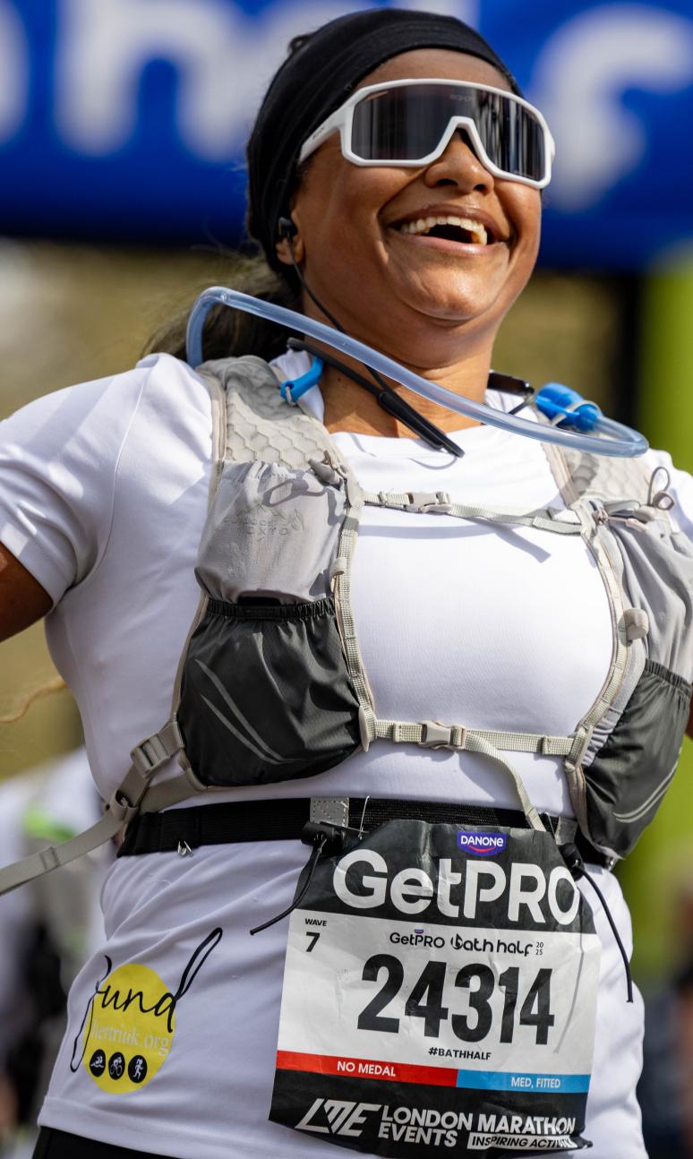 Bath Half finisher celebrates