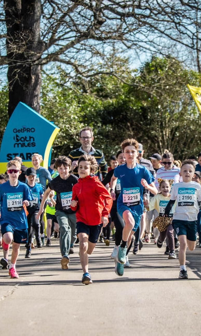 Participants set off from the Start Line of the GetPRO Bath Miles event