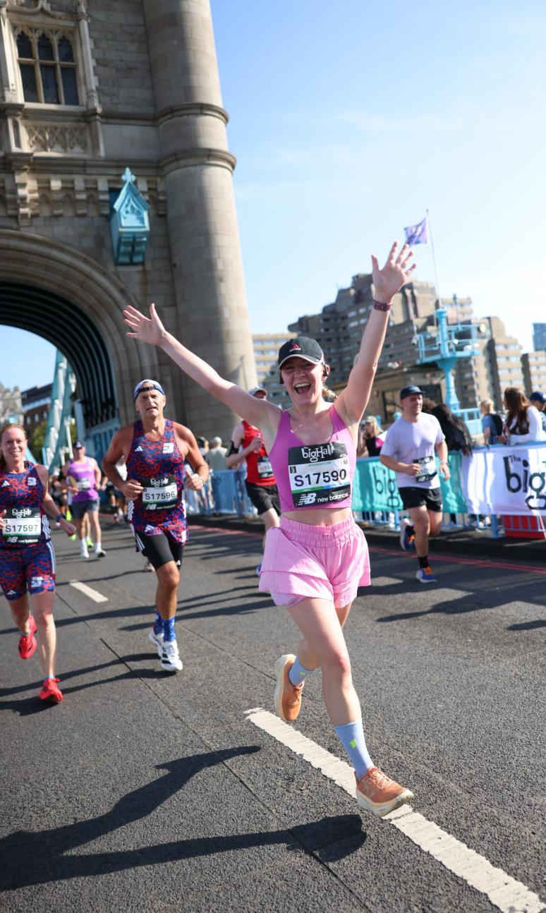 Big Half runners cross Tower Bridge