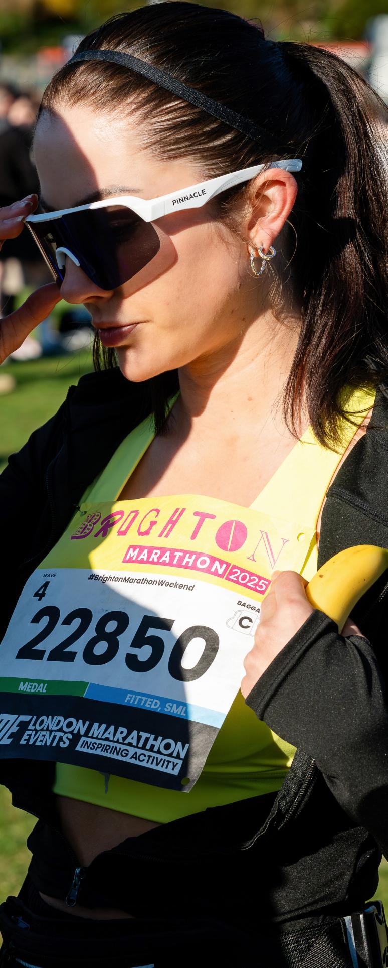 Brighton Marathon runner getting ready