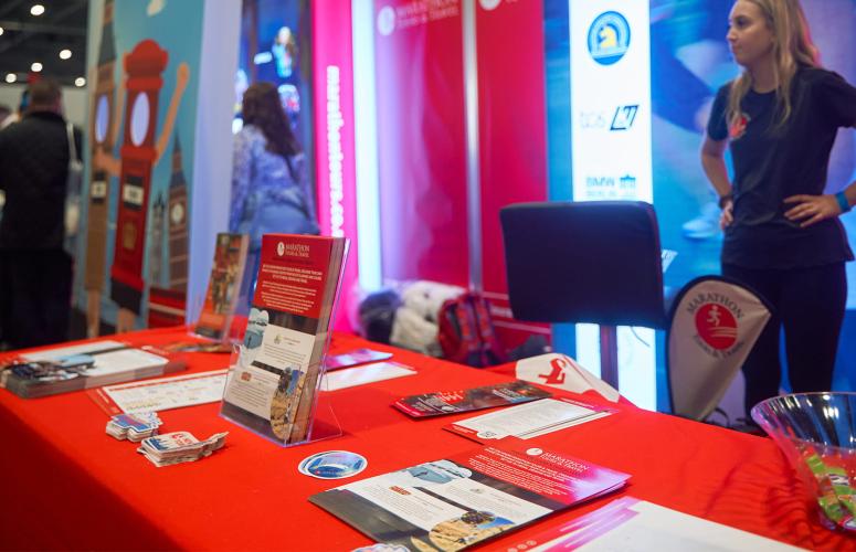 Marathon Tours & Travel stand at the TCS London Marathon Running Show