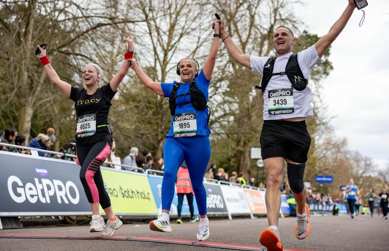 Finishers cross the GetPRO Bath Half Finish Line