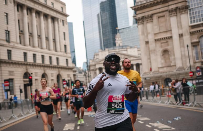 Runner passes through Bank