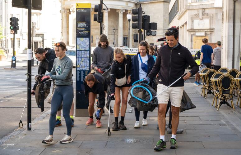 Group of ploggers in Central London