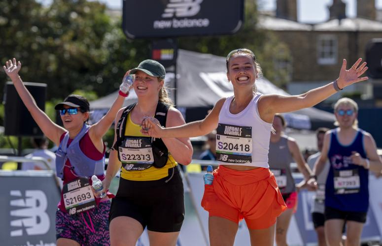 Three runners on the Big Half route