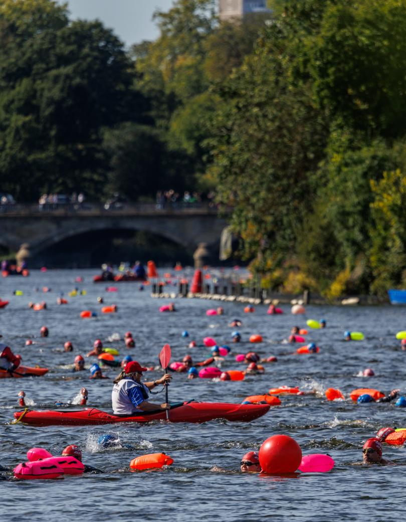 Swim Serpentine buoys and kayakers