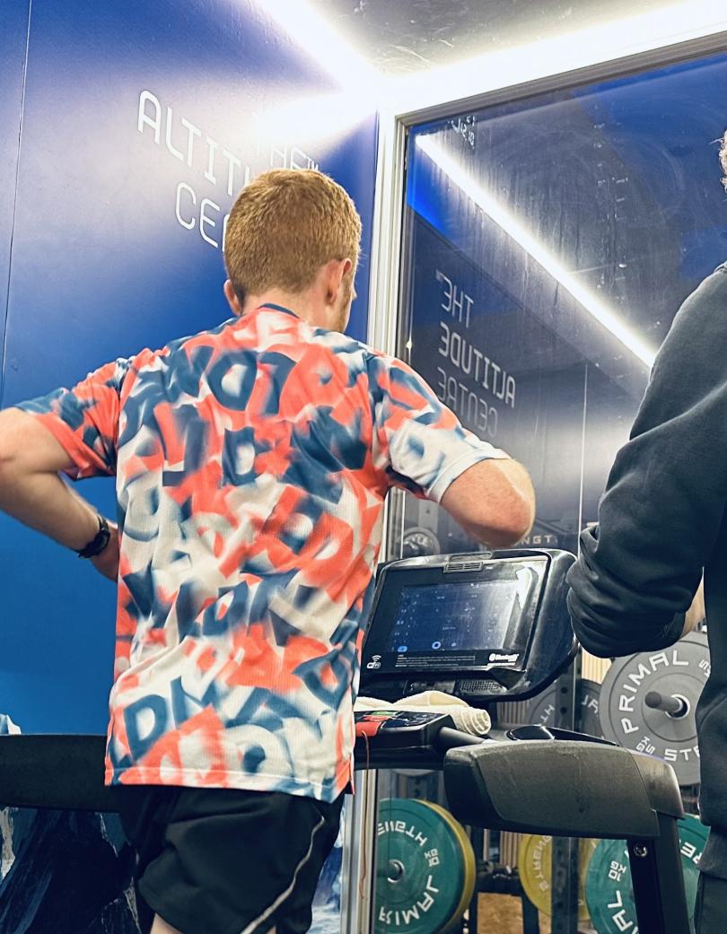 Ed running on the treadmill during the lactate test