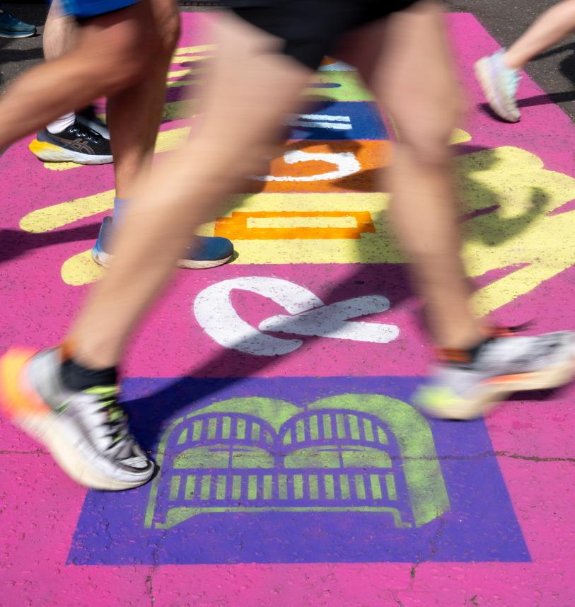 Close up of Brighton Marathon Weekend runners shoes