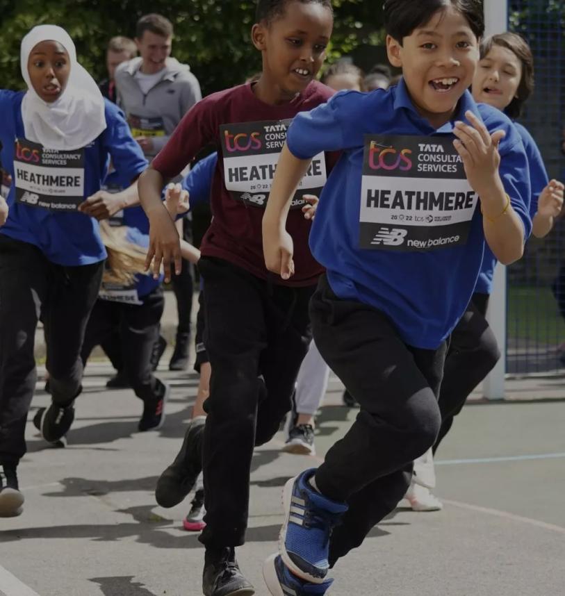 School children complete their mile 