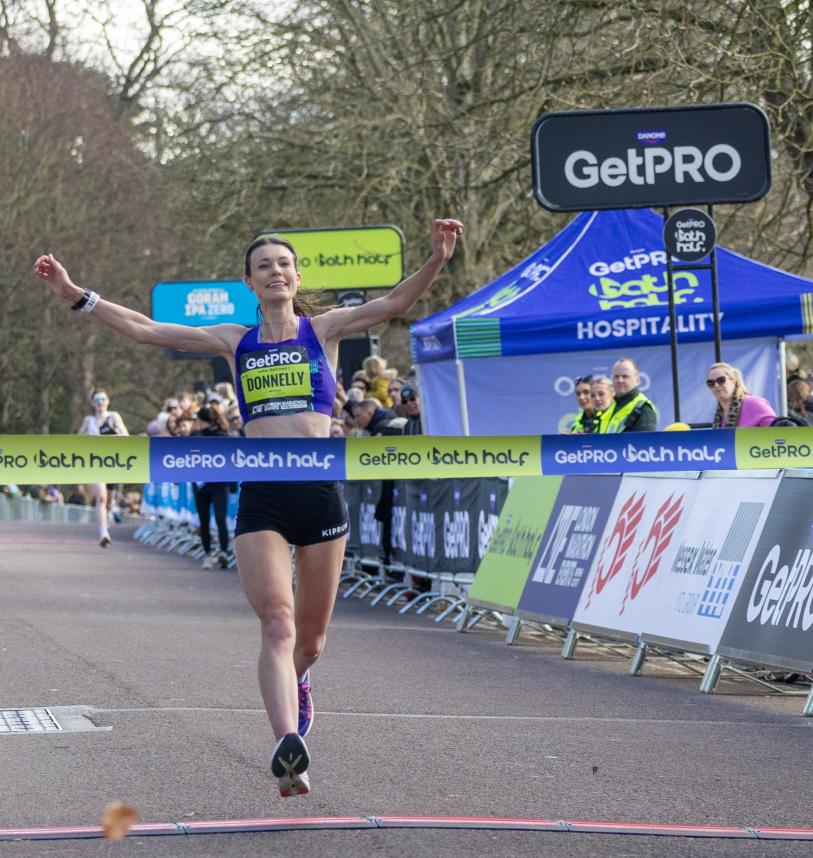 Abbie Donnelly approaching the Finish Line