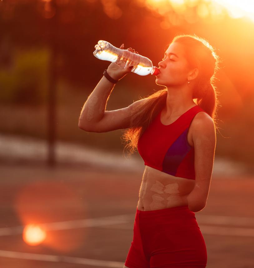 Portrait young woman athlete with an amputated arm 