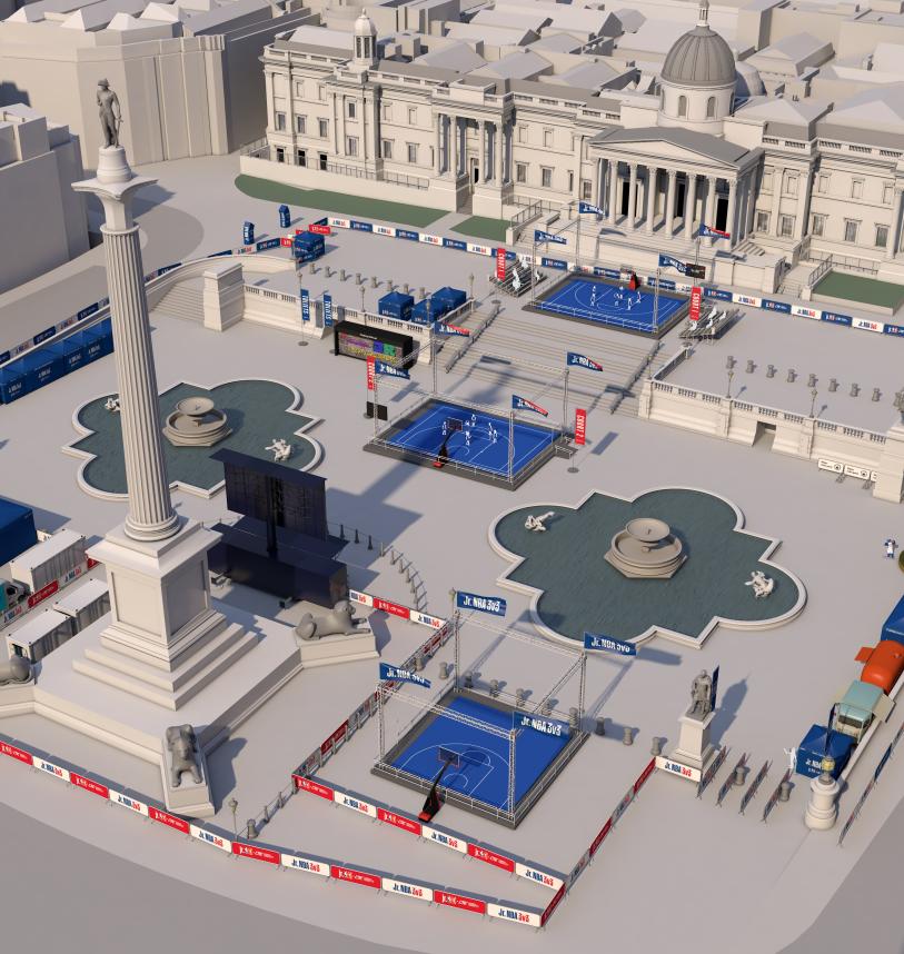 Mock up of Finals event at Trafalgar Square