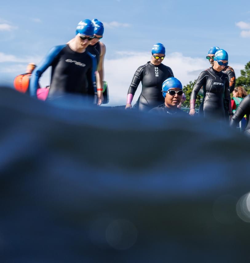 Swim Serpentine participants enter the water 