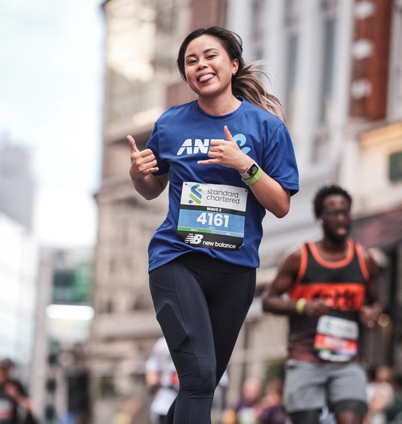 City Race runner poses for the camera 