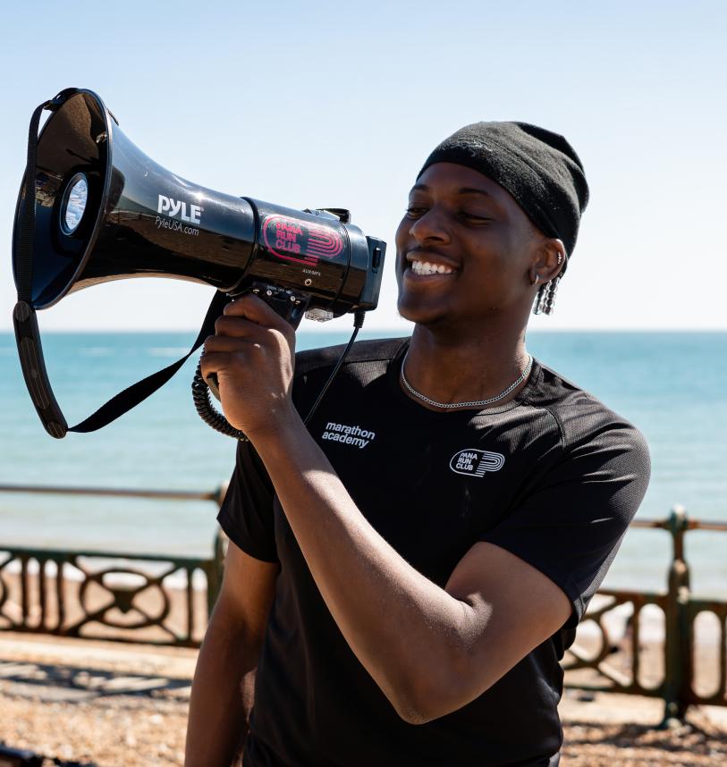 Spectator with a megaphone