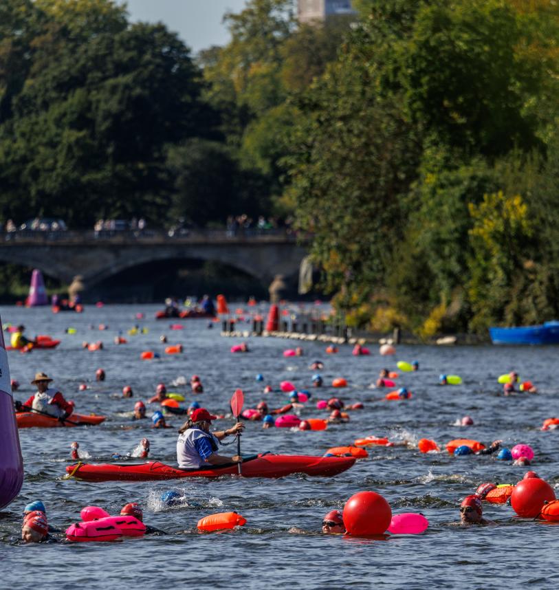 Swim Serpentine buoys and kayakers