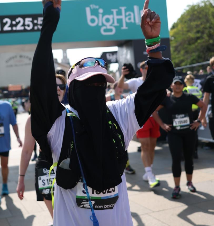 Finisher celebrating 