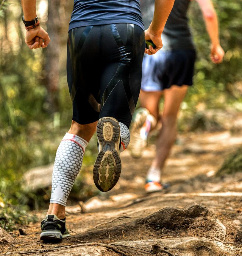 Trail running close up 