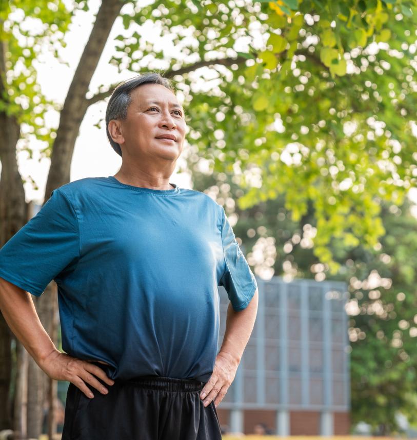 Runner preparing to head off