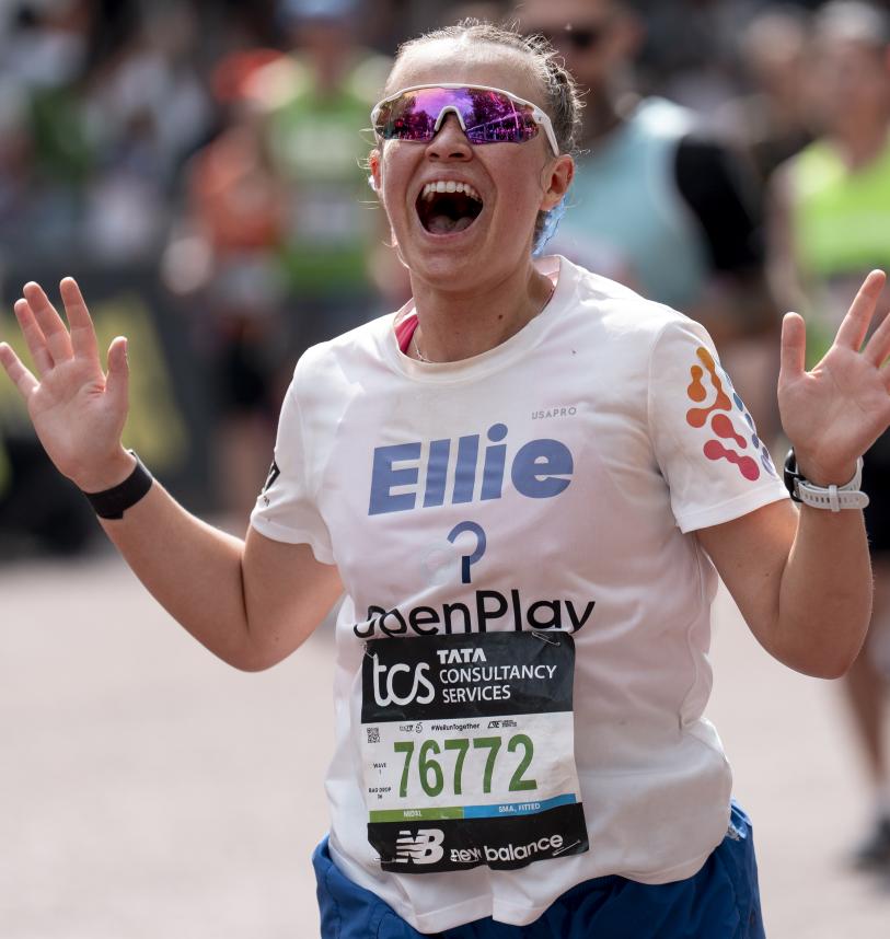 A runner named Ellie at the TCS London Marathon