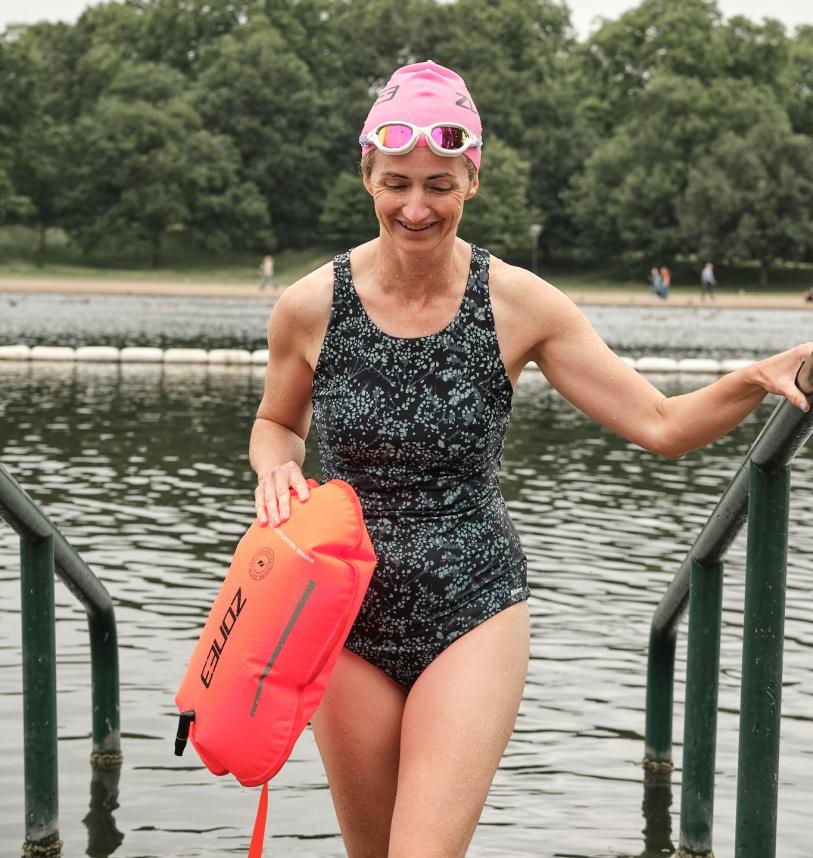Sam Haddad open water swimming at the Serpentine