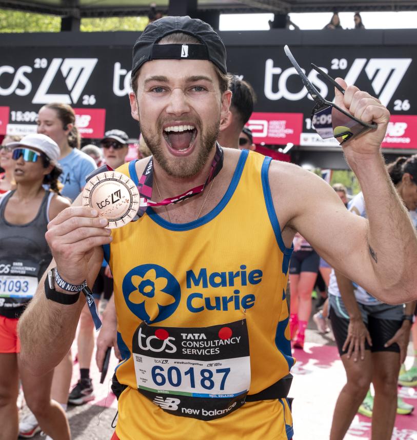 AJ Pritchard at the 2026 TCS London Marathon Finish Line