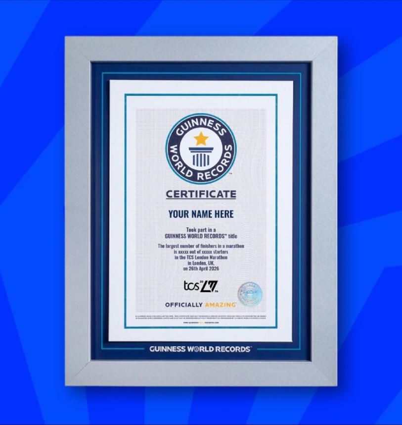 Guinness World Record certificate 