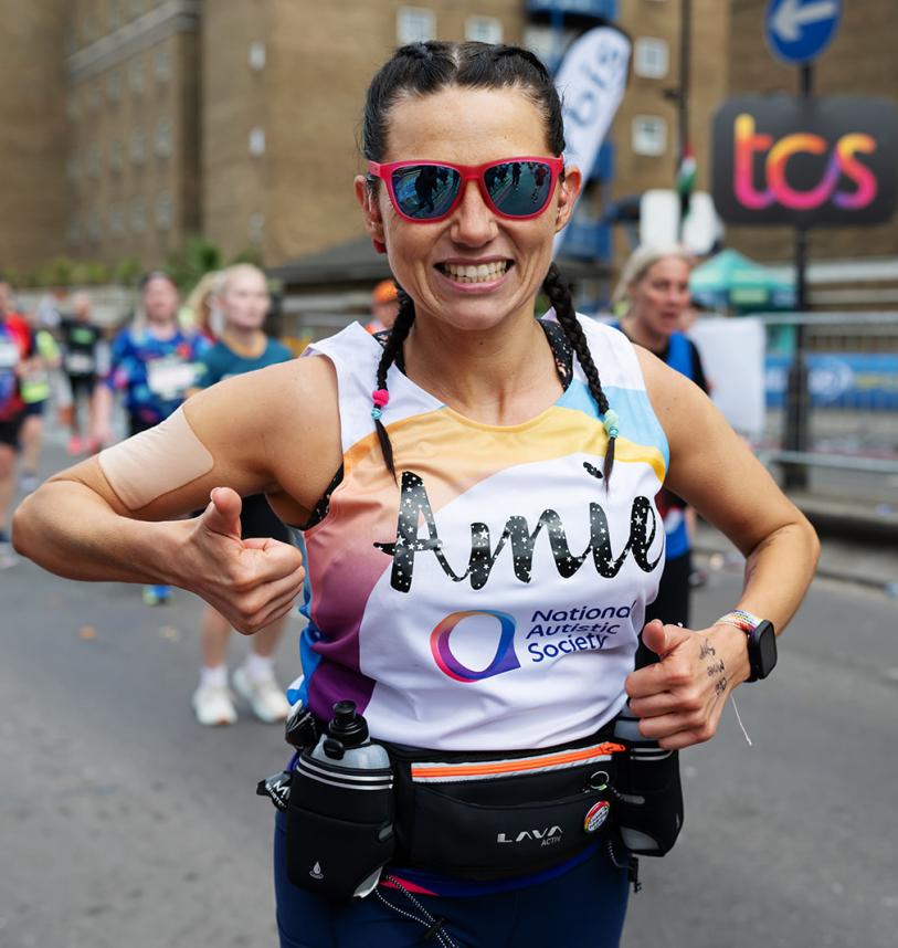 National Autistic Society runner Amie on the TCS London Marathon course