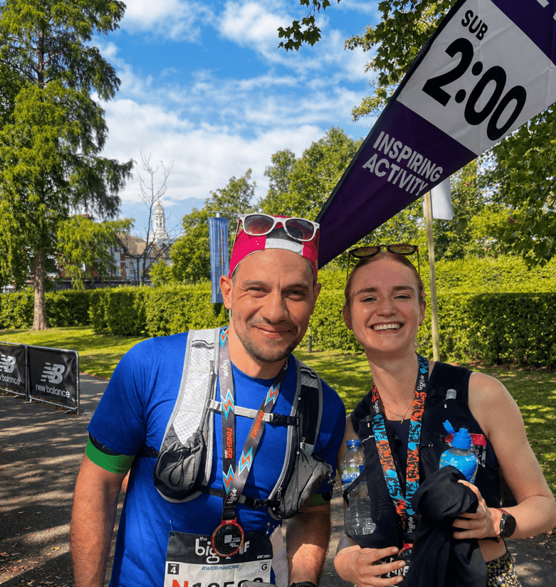 Big Half pacer Akram Shalabi on the left and finisher Amber French on the right 