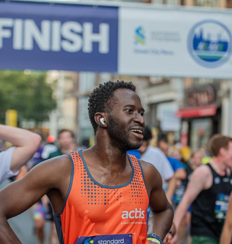 Runners are happy and relieved at the Finish Line 
