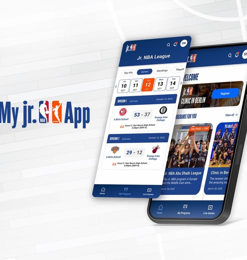 Jr. NBA app graphic 