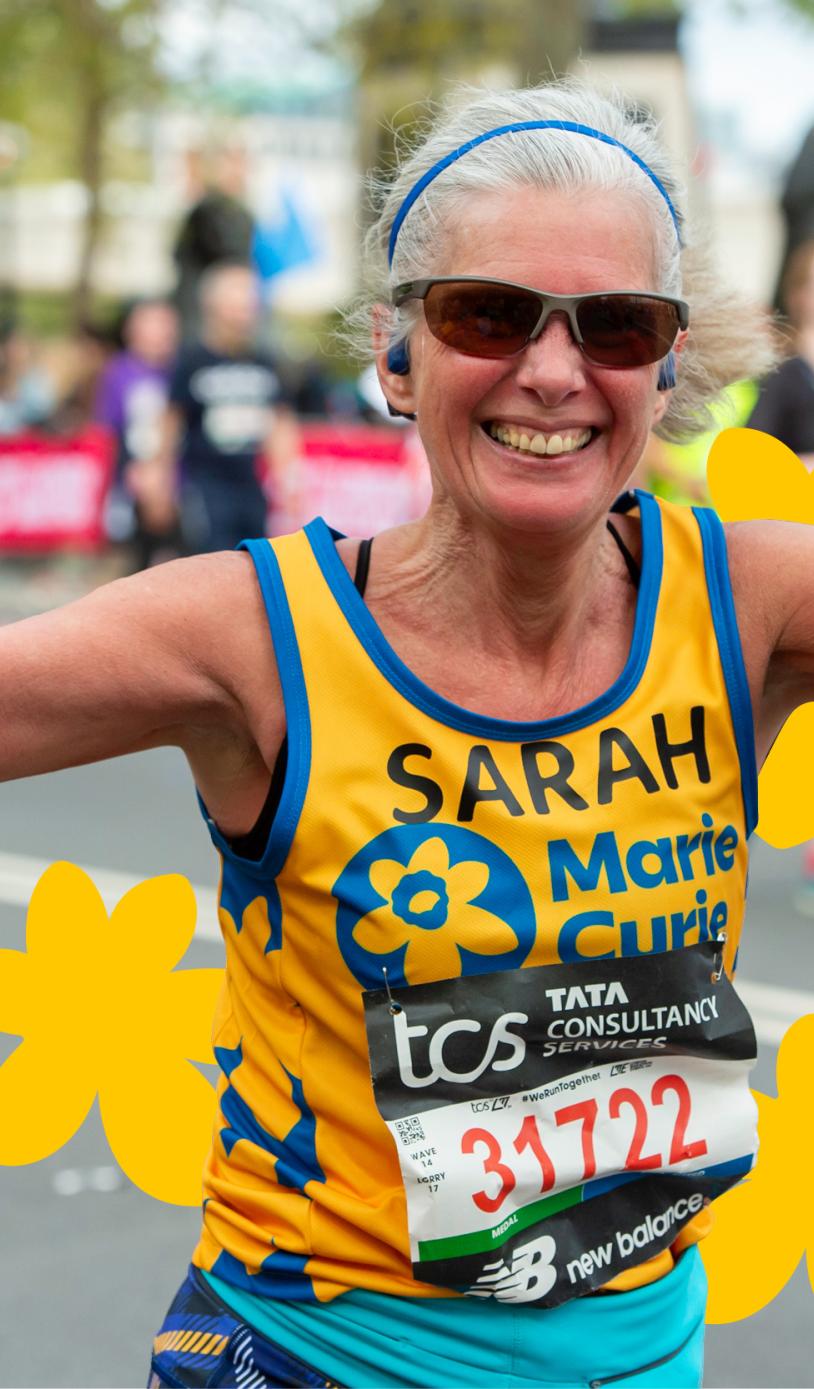 Marie Curie runner at the TCS London Marathon