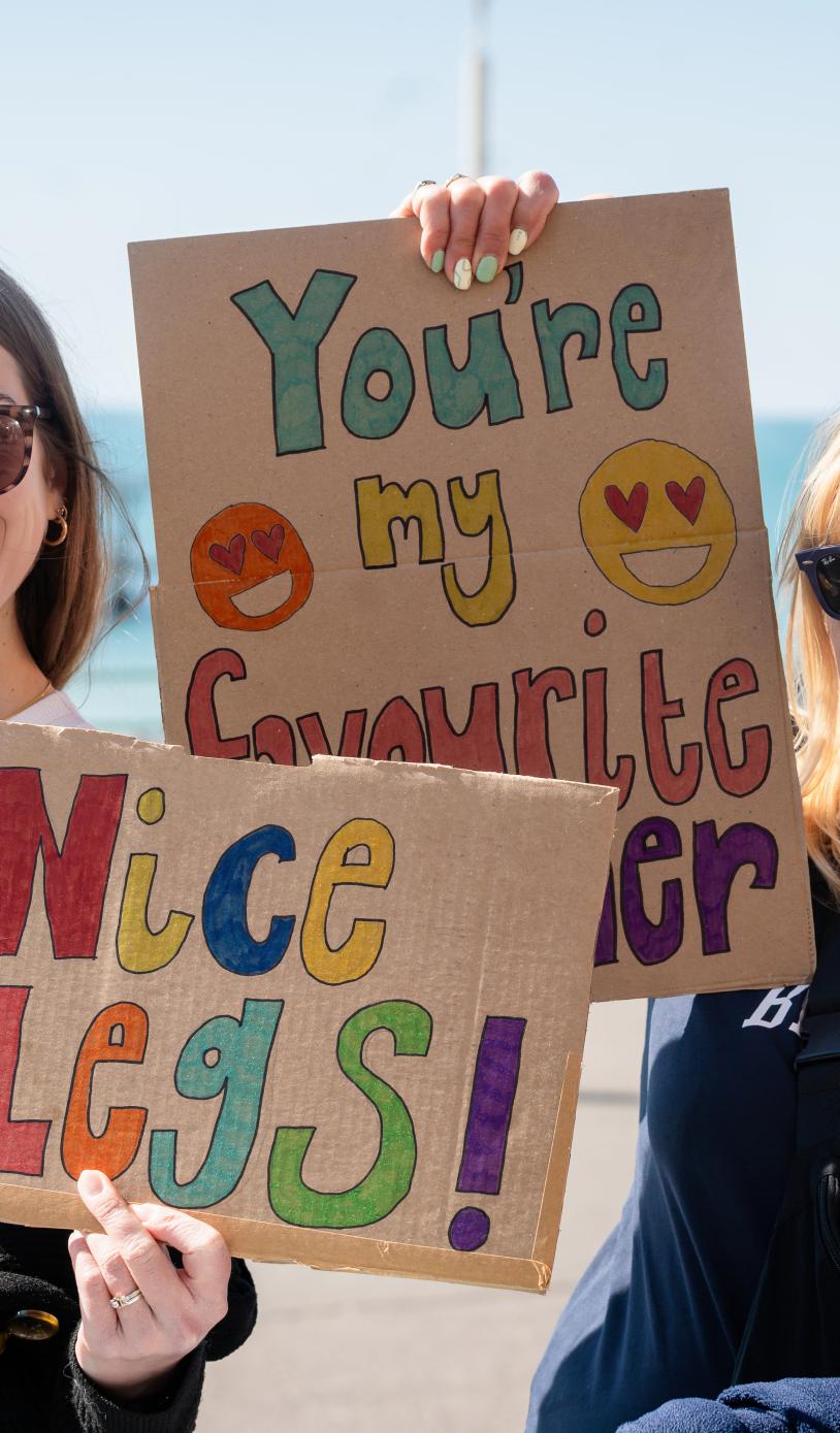 Supporters on the course