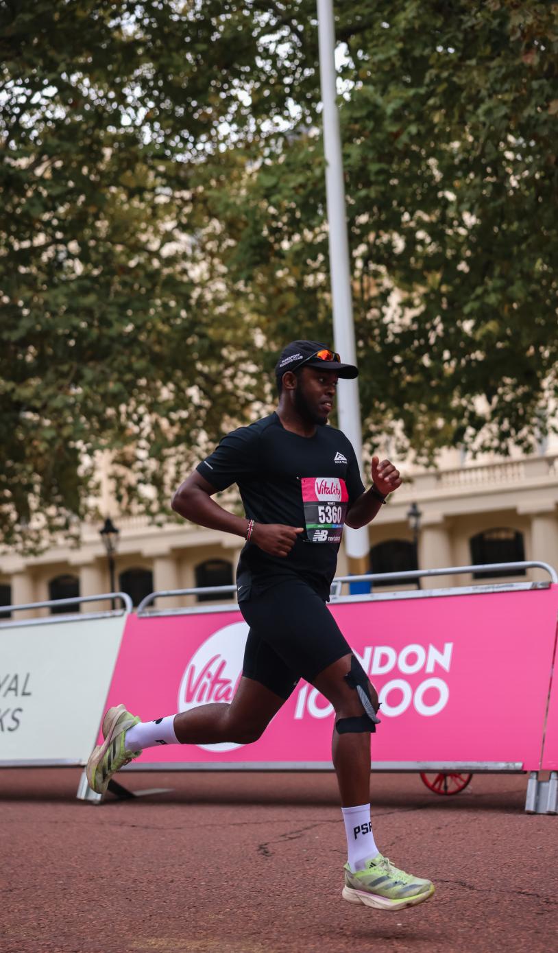 Runner heads toward the Finish Line