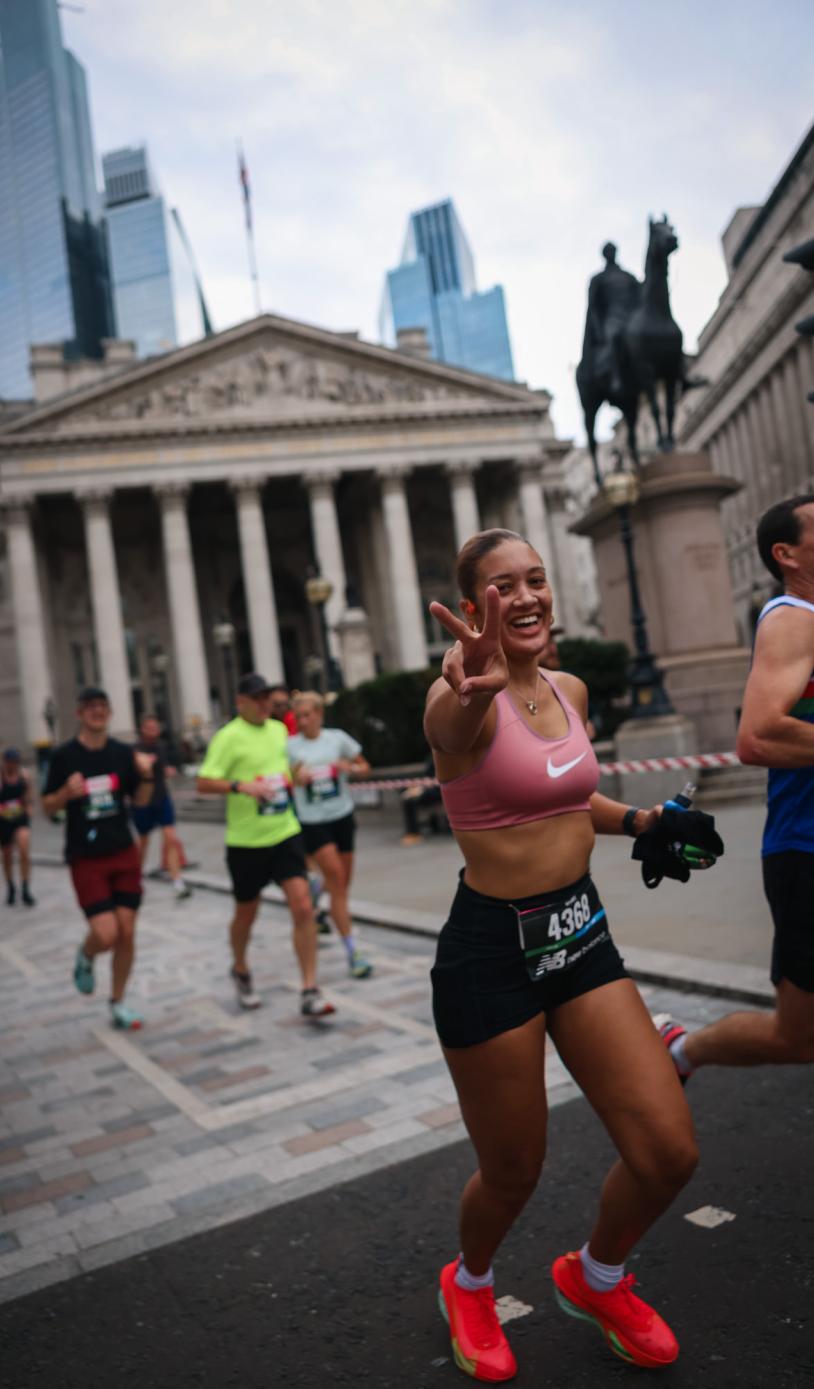 Runners pose for the camera 