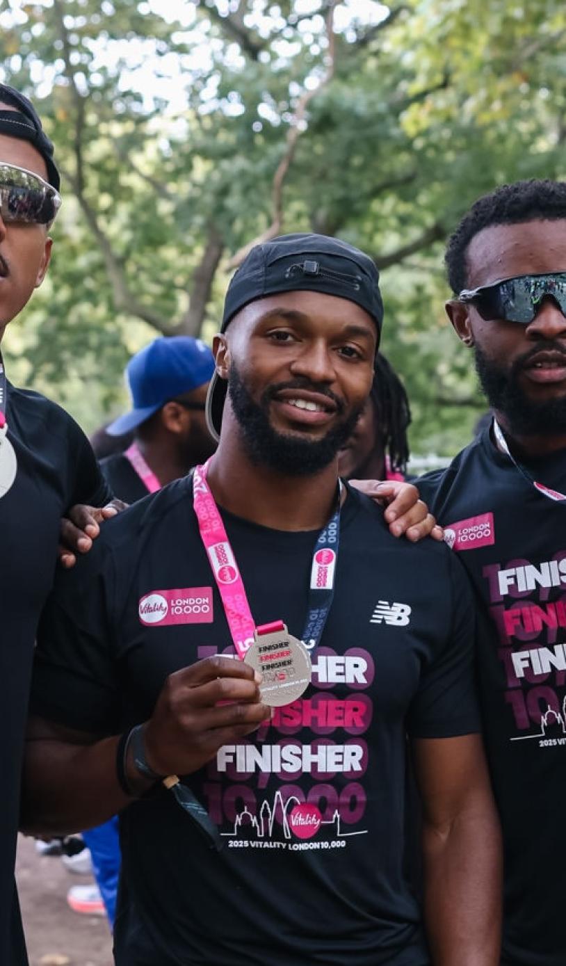 Finishers with their medals