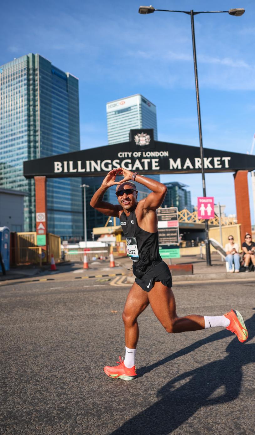 Runner in front of Billingsgate Market