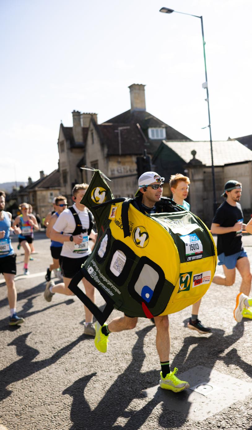 Man dressed as an aeroplane on the course