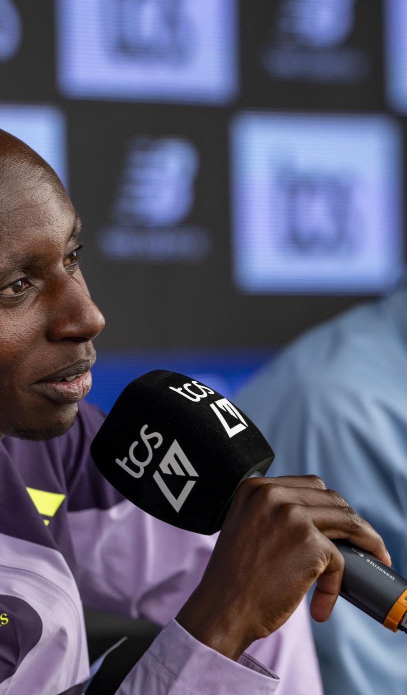 Sabastian Sawe at the 2026 TCS London Marathon 