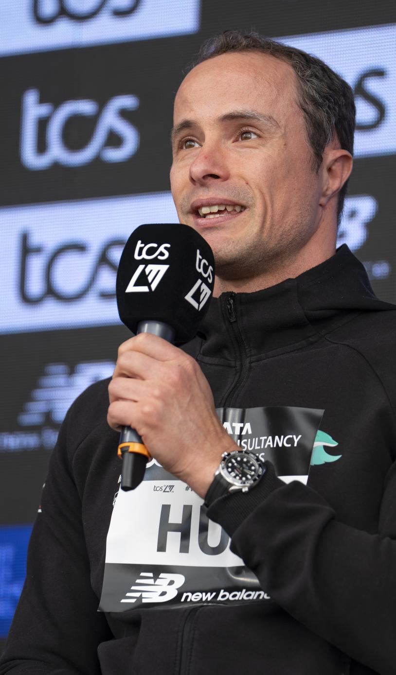 Marcel Hug at the 2026 TCS London Marathon press conference 