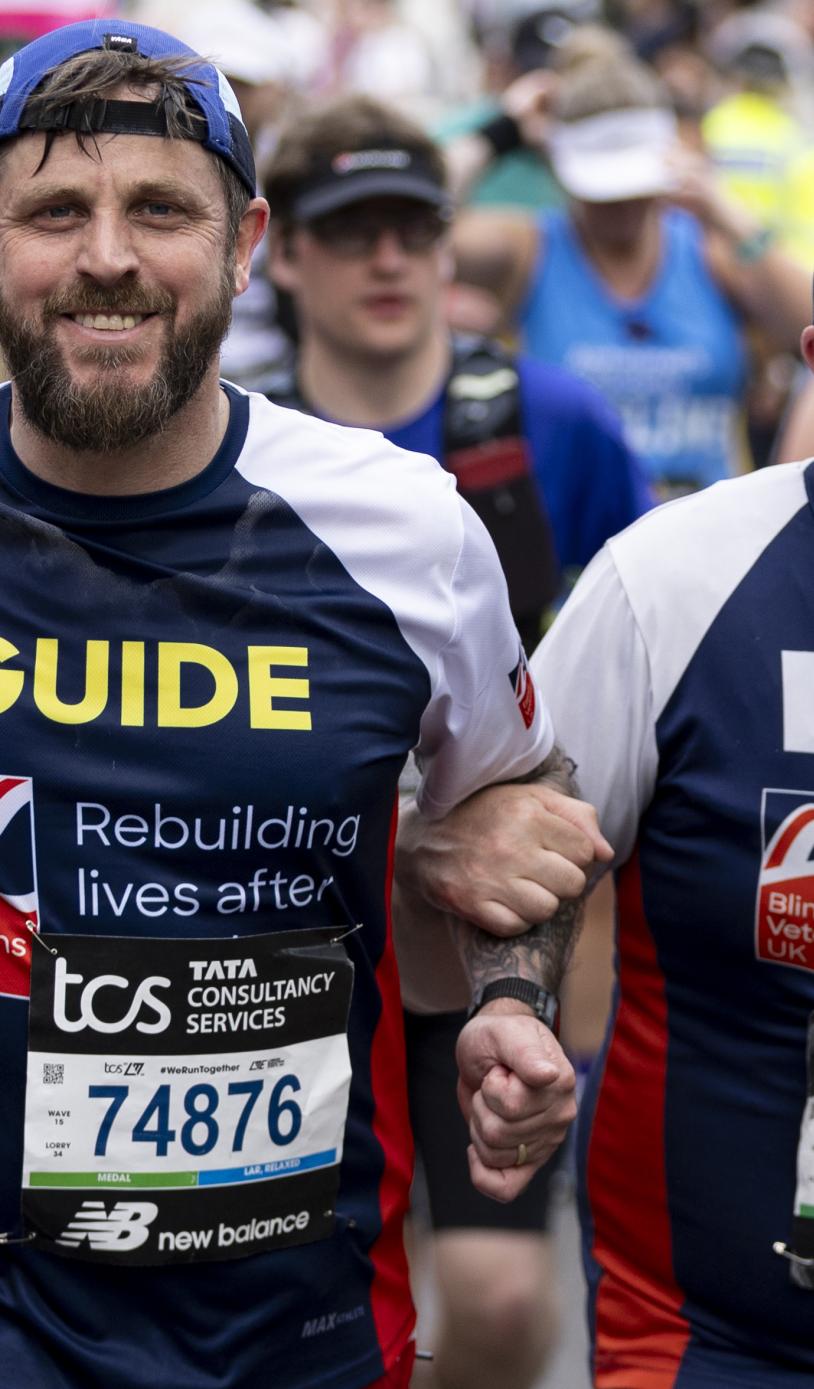 Wayne and his guide runner at the 2026 TCS London Marathon 