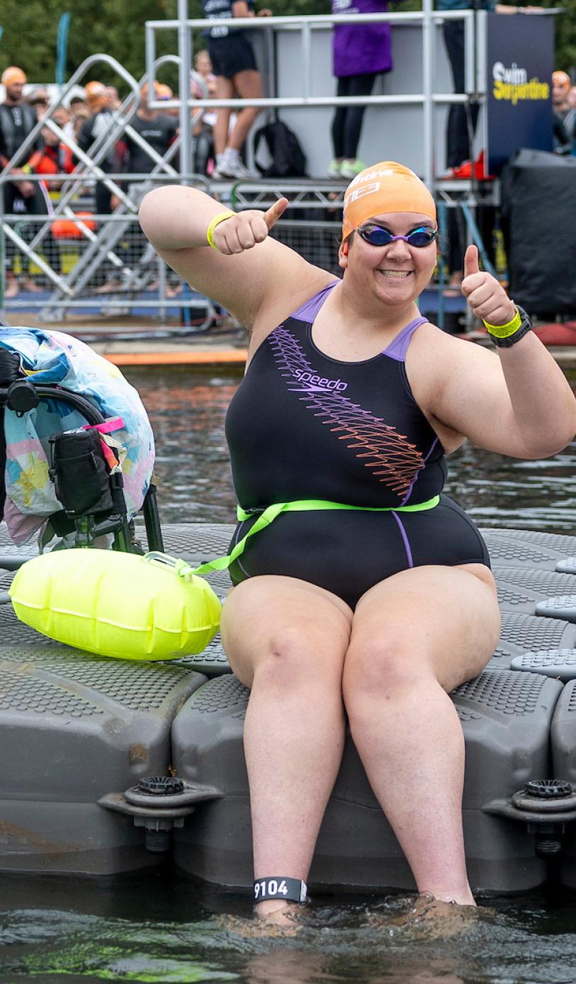 Wheelchair participant at 2026 Swim Serpentine