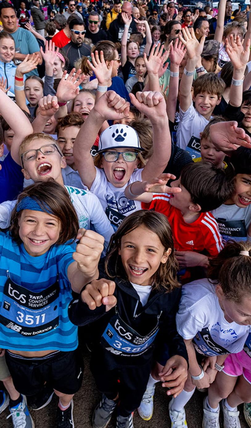 Crowd shot of the 2024 TCS Mini London Marathon