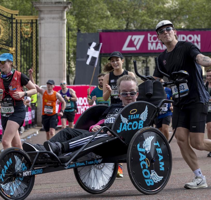 Assisted Wheelchair participants close in on the Finish Line