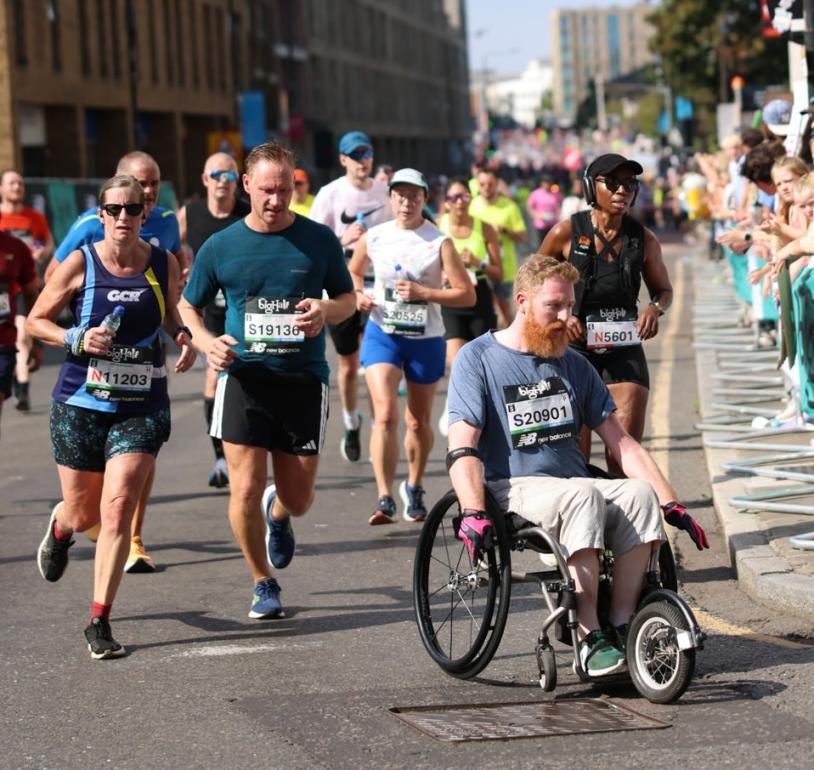 Wheelchair participant at the Big Half 