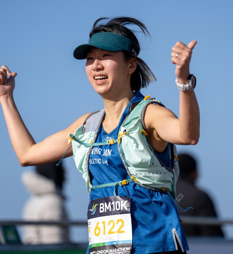 Runner approaches the Finish Line