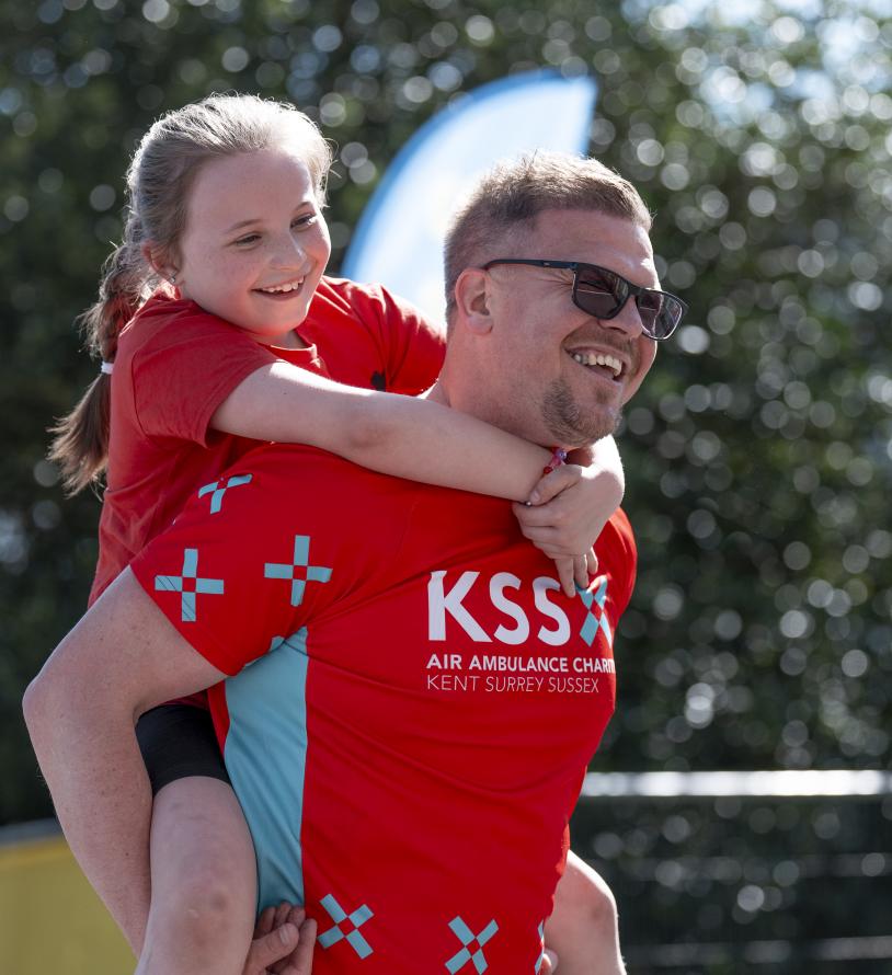 Father and daughter take part in the Brighton Miles