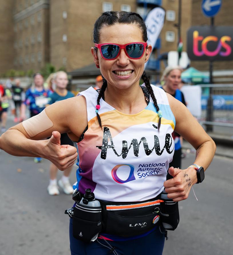 National Autistic Society runner Amie on the TCS London Marathon course