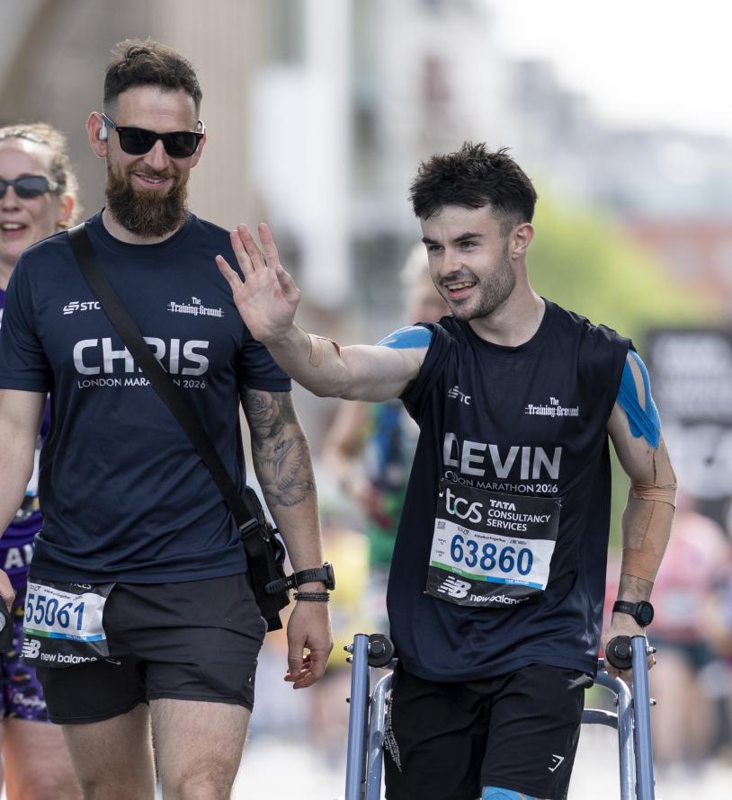 A frame walker at the 2026 TCS London Marathon