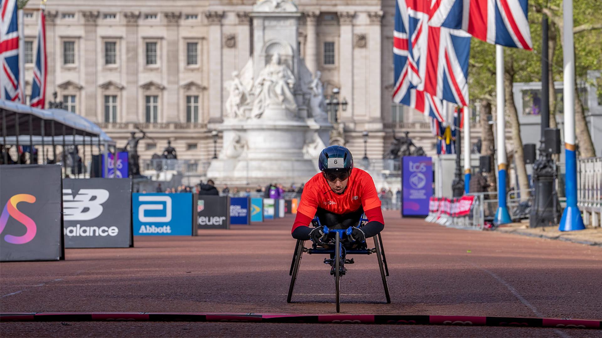 Illias Zghoundi crossing the Finish Line